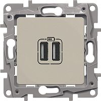 Розетка USB тип A+A без рамки Legrand Etika 2-м. 2400мА слоновая кость картинка